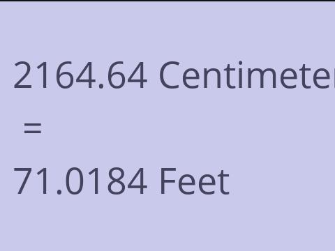 2164.64 CM TO FEET