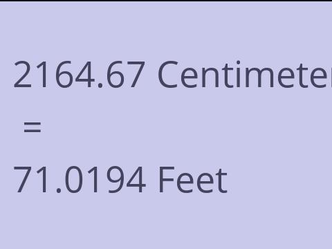 2164.67 CM TO FEET