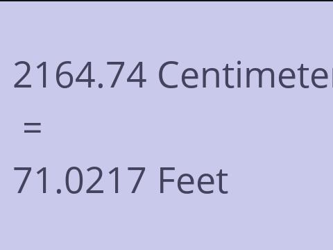 2164.74 CM TO FEET