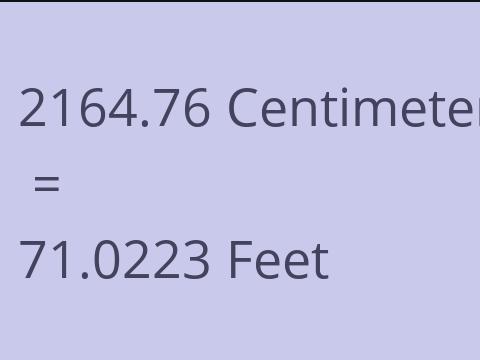 2164.76 CM TO FEET