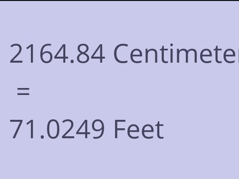 2164.84 CM TO FEET