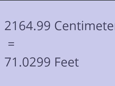 2164.99 CM TO FEET