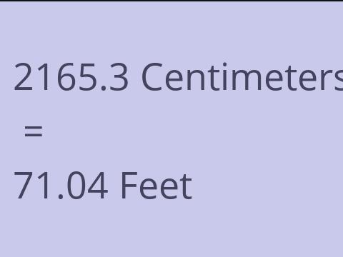 2165.3 CM TO FEET