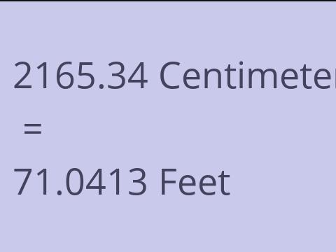 2165.34 CM TO FEET