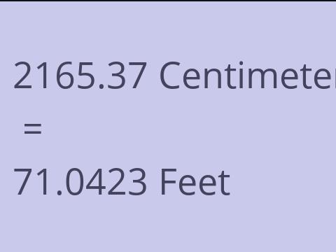 2165.37 CM TO FEET