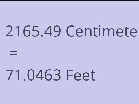 2165.49 CM TO FEET