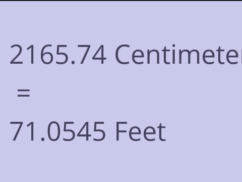 2165.74 CM TO FEET