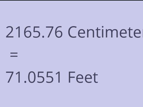 2165.76 CM TO FEET