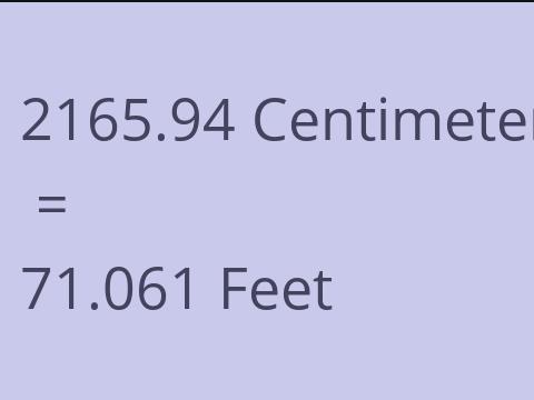 2165.94 CM TO FEET