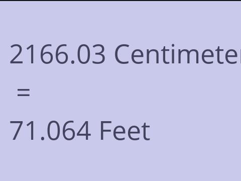 2166.03 CM TO FEET