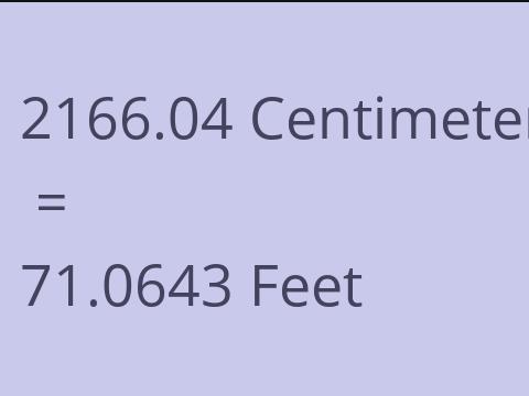 2166.04 CM TO FEET