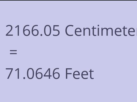 2166.05 CM TO FEET