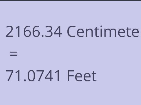 2166.34 CM TO FEET