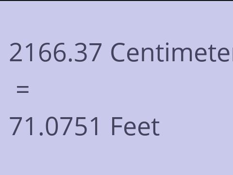 2166.37 CM TO FEET