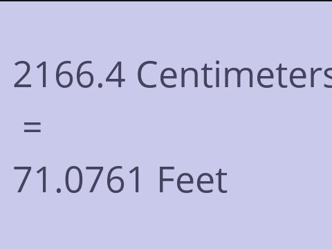 2166.4 CM TO FEET