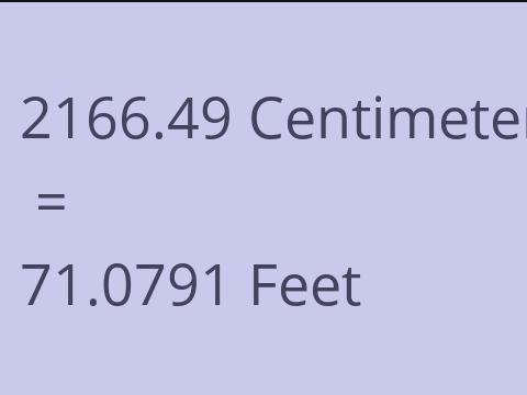 2166.49 CM TO FEET