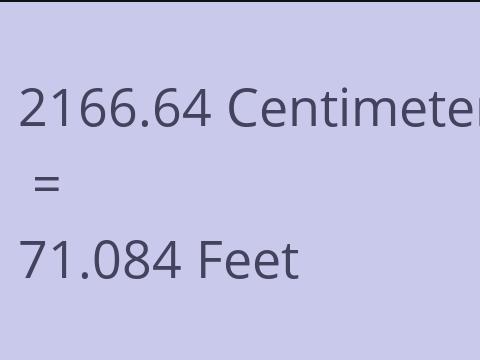 2166.64 CM TO FEET
