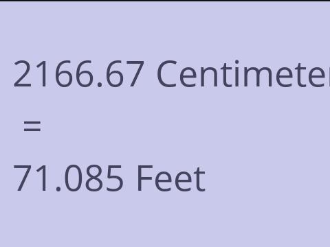 2166.67 CM TO FEET