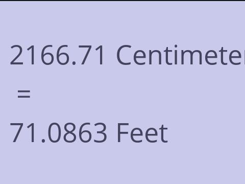 2166.71 CM TO FEET