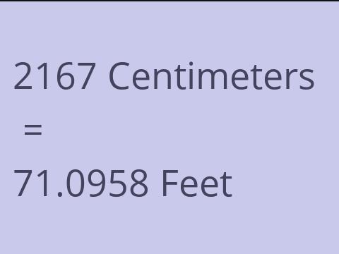 2167 CM TO FEET