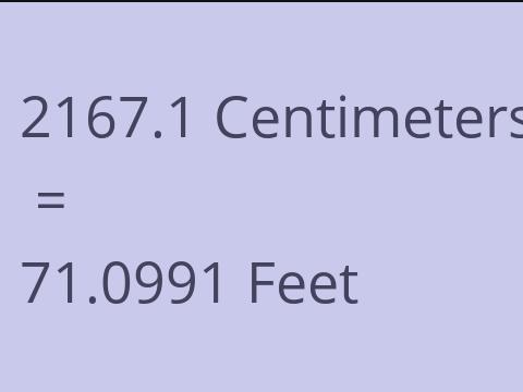 2167.1 CM TO FEET