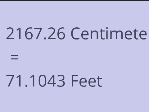 2167.26 CM TO FEET