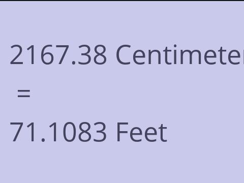 2167.38 CM TO FEET