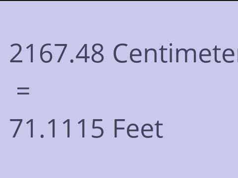 2167.48 CM TO FEET
