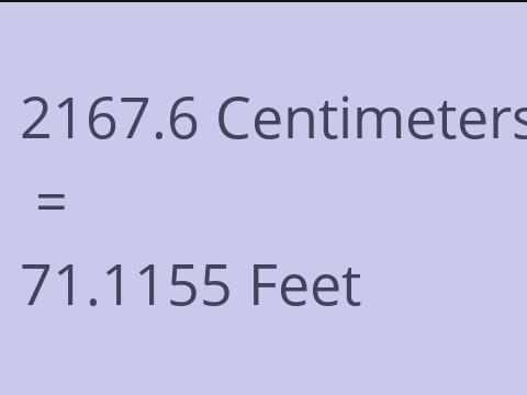 2167.6 CM TO FEET