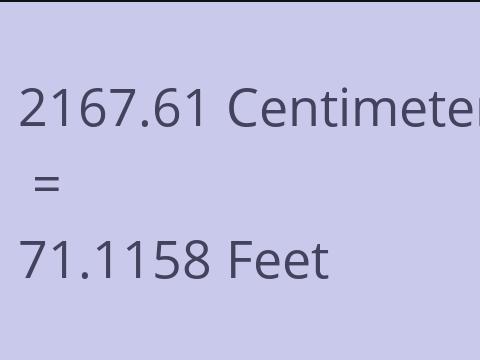 2167.61 CM TO FEET