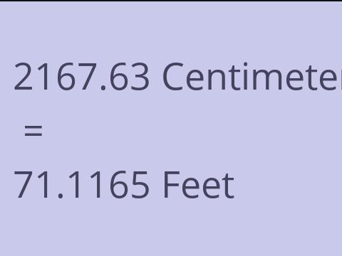 2167.63 CM TO FEET