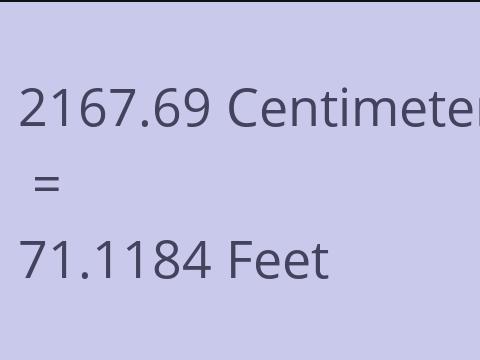 2167.69 CM TO FEET