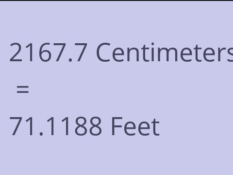 2167.7 CM TO FEET