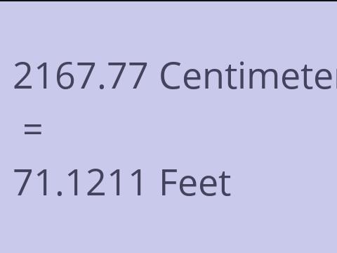 2167.77 CM TO FEET