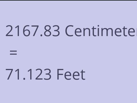 2167.83 CM TO FEET