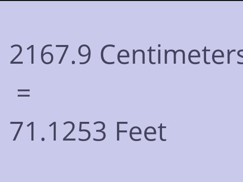 2167.9 CM TO FEET