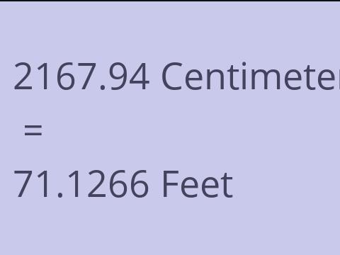 2167.94 CM TO FEET