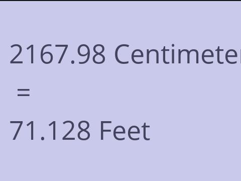 2167.98 CM TO FEET