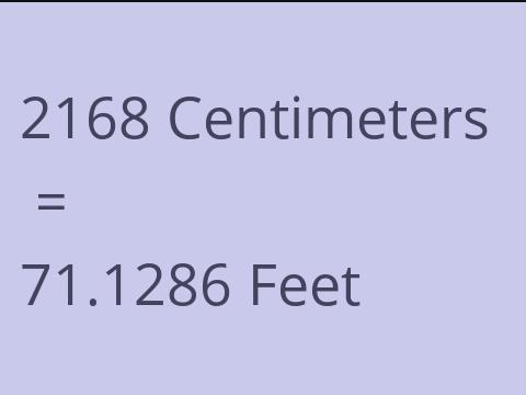 2168 CM TO FEET