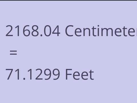 2168.04 CM TO FEET