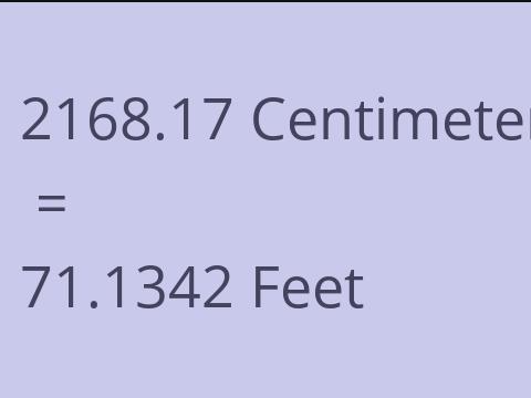 2168.17 CM TO FEET