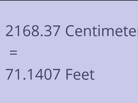 2168.37 CM TO FEET
