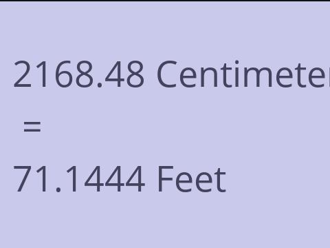 2168.48 CM TO FEET