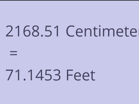 2168.51 CM TO FEET