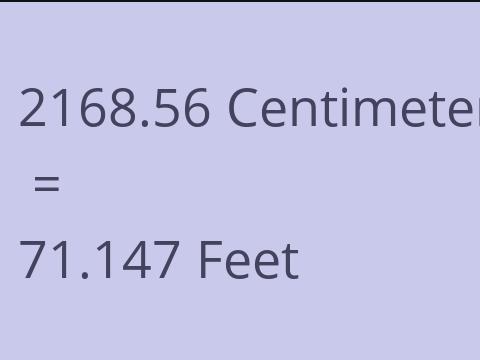 2168.56 CM TO FEET