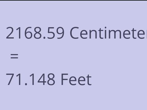 2168.59 CM TO FEET