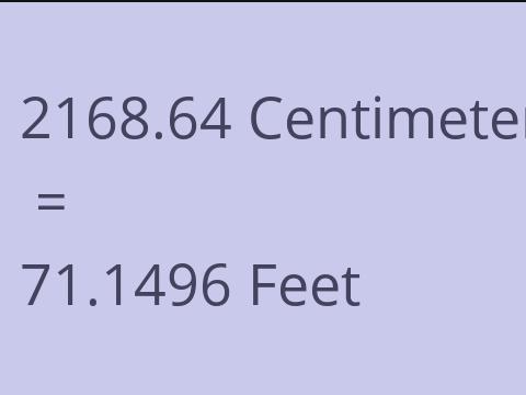 2168.64 CM TO FEET
