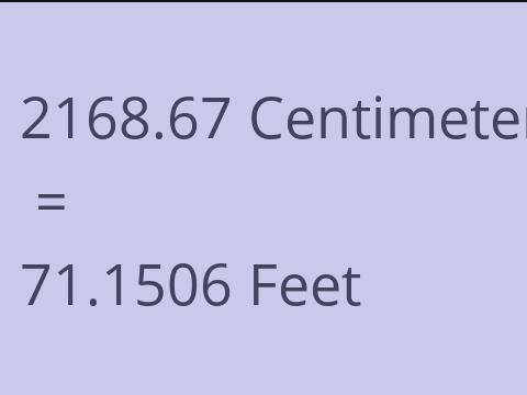 2168.67 CM TO FEET
