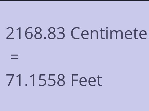 2168.83 CM TO FEET