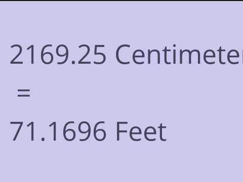 2169.25 CM TO FEET
